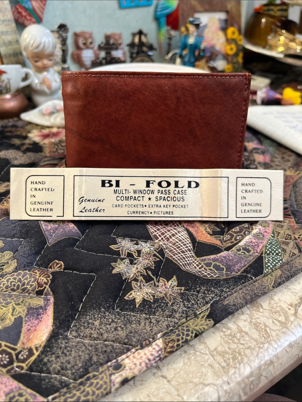 Vintage Genuine Leather Bi-Fold Wallet Brown Hand Crafted Multi Card Pass Case